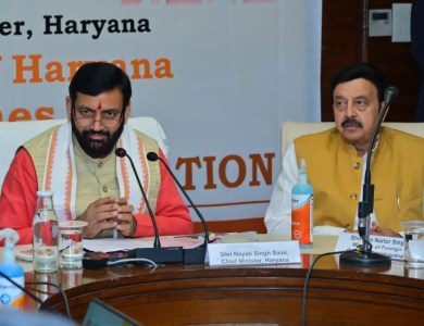 Rao Narbir Singh in a meeting with CM Nayab Singh Saini
