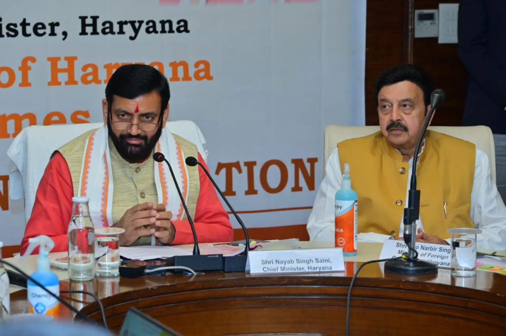 Rao Narbir Singh in a meeting with CM Nayab Singh Saini